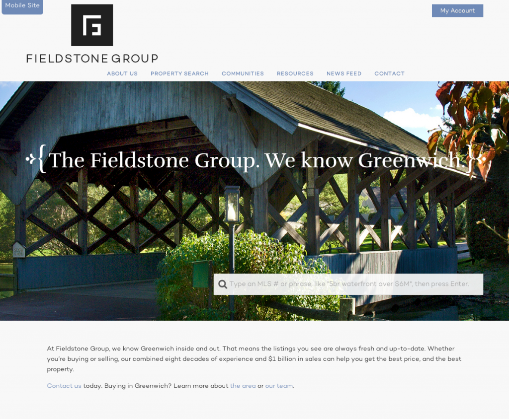 fieldstone group real estate website launch