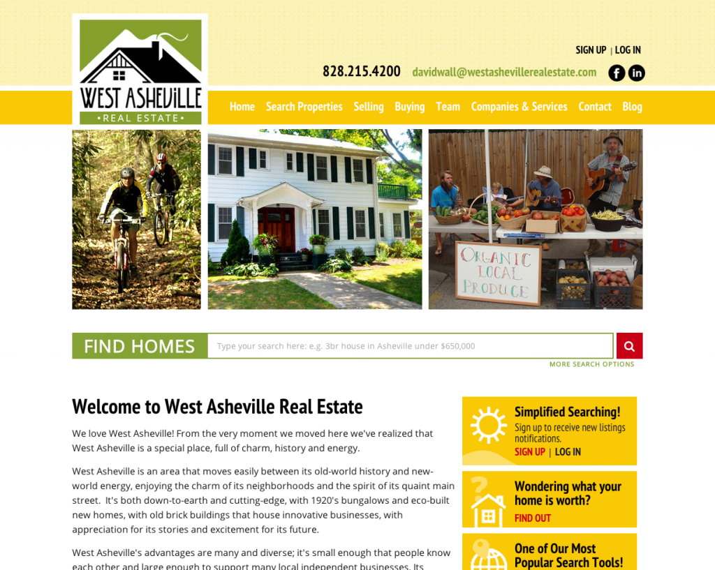 west asheville real estate website launch