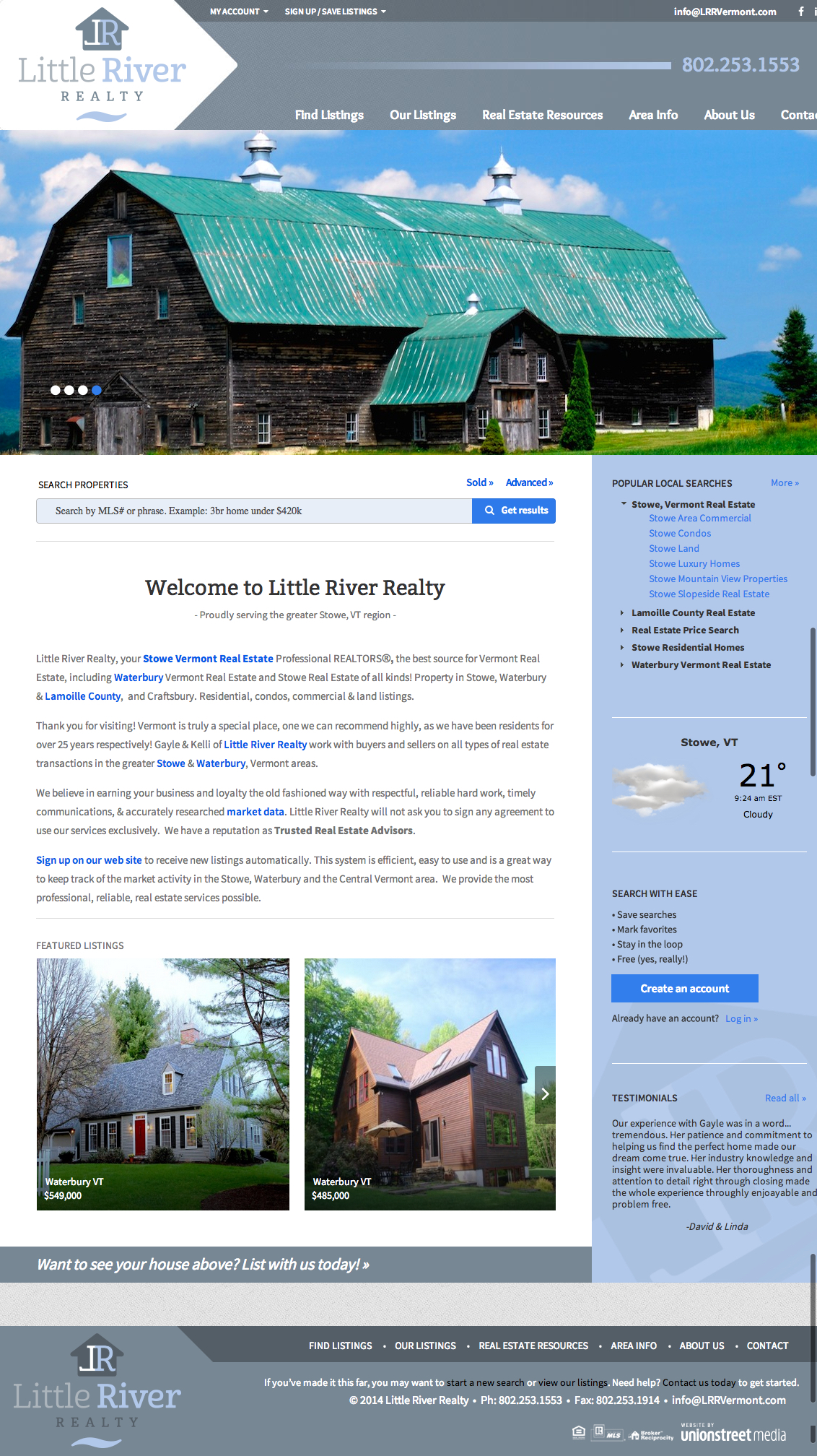 Stowe VT Real Estate   Stowe Homes for Sale   Little River Realty